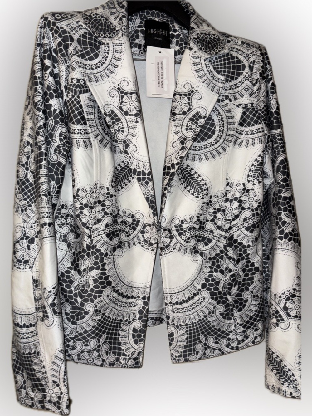 Insight Black & White Lace-Print Blazer